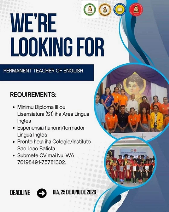 📢 WE'RE LOOKING FOR : PERMANENT TEACHER OF ENGLISH 