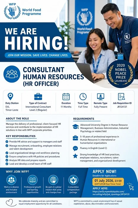 📢 WE ARE HIRING: CONSULTANT HUMAN RESOURCES (HR OFFICER)