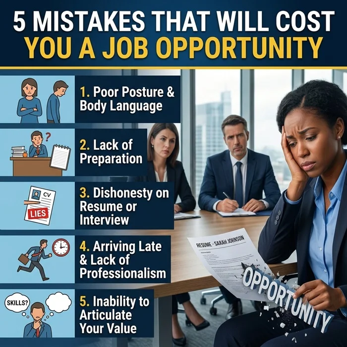 5 Mistakes That Will Cost You a Job Opportunity