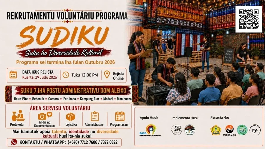 📢 REKRUTAMENTU VOLUNTÁRIU SUDIKU 2026