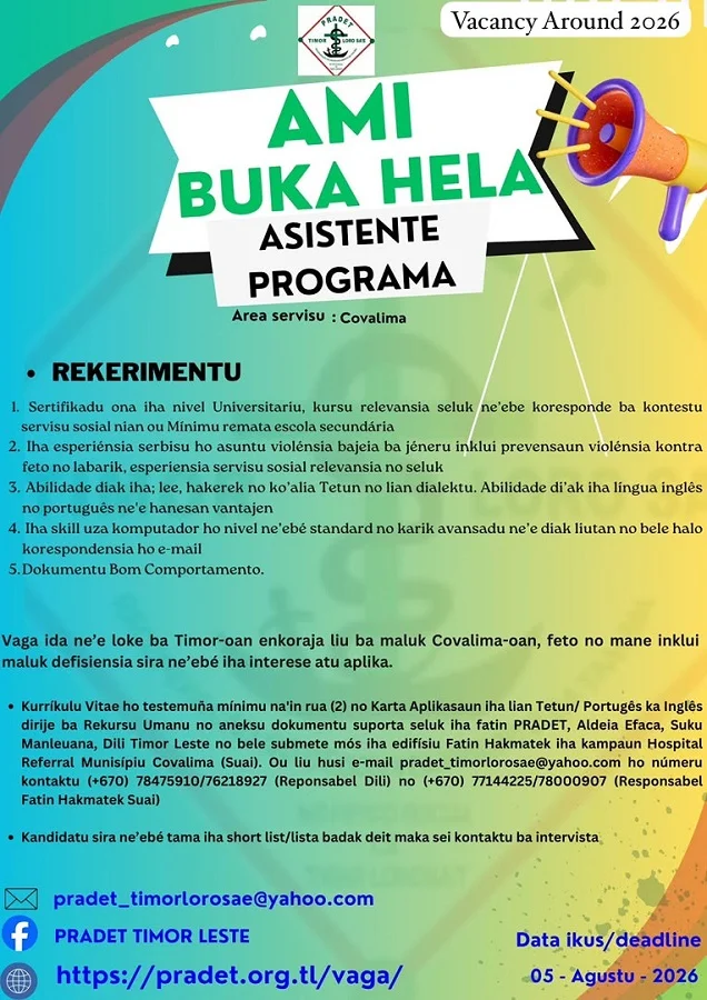 📢 OPORTUNIDADE SERBISU / JOB VACANCY