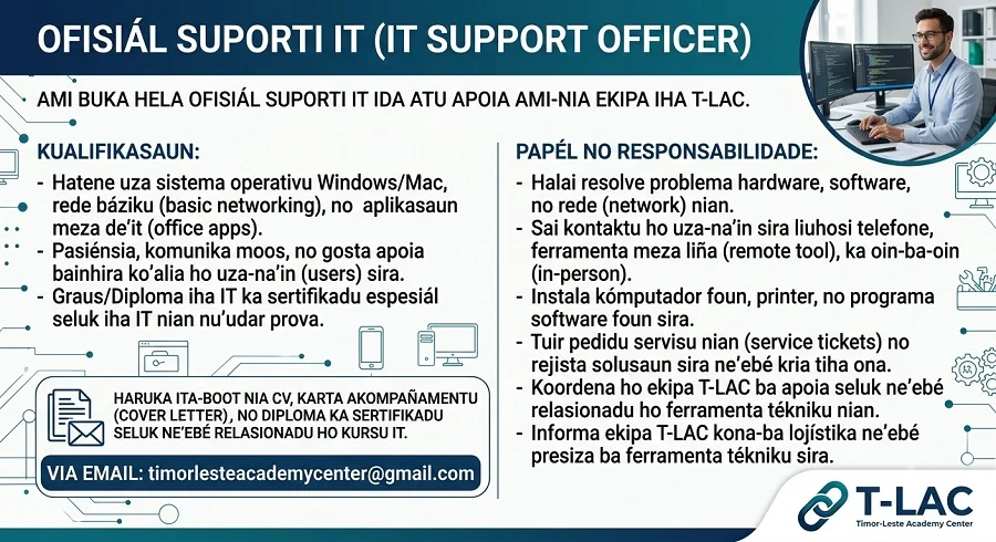 Ofisiál Suporti IT (IT Support Officer)