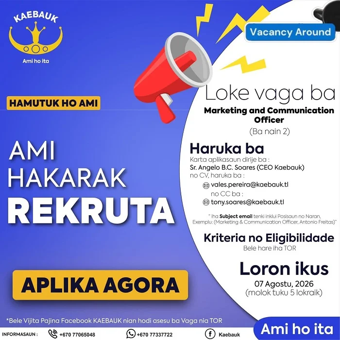 📢 𝗪𝗘 𝗔𝗥𝗘 𝗛𝗜𝗥𝗜𝗡𝗚  Kaebauk Investimentu no Finansas, S.A.