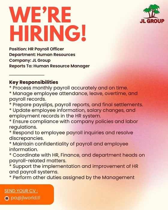 WE'RE HIRING!  JL GROUP