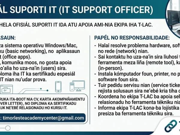Ofisiál Suporti IT (IT Support Officer)