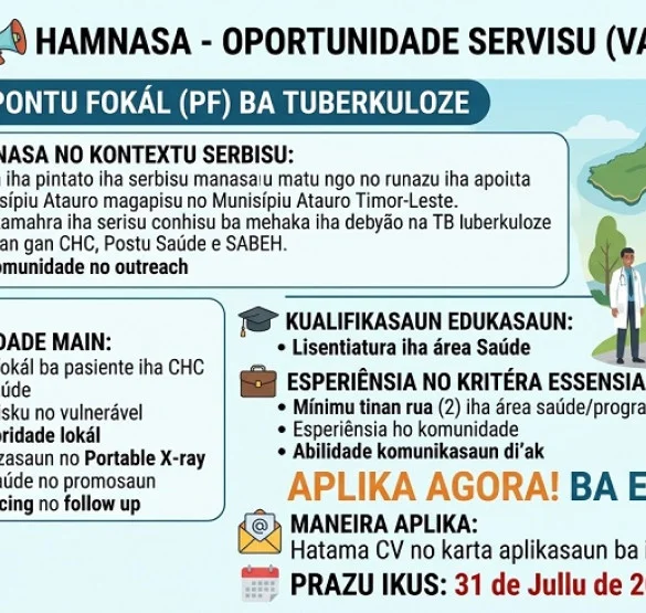 📢 HAMNASA - OPORTUNIDADE SERVISU (VAGA ESTERNA)