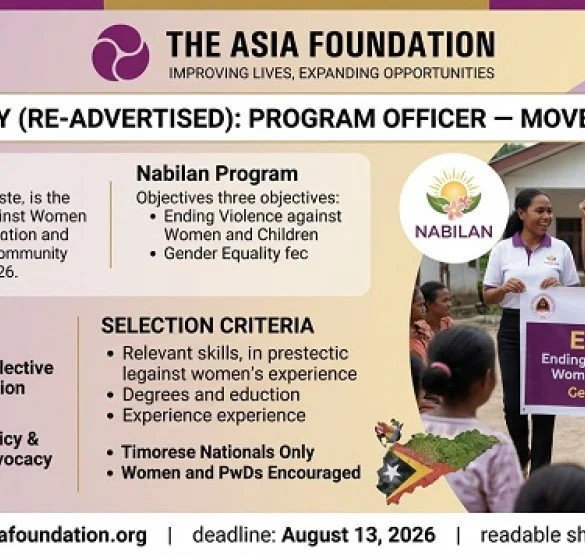 📢 JOB VACANCY (RE-ADVERTISED), The Asia Foundation